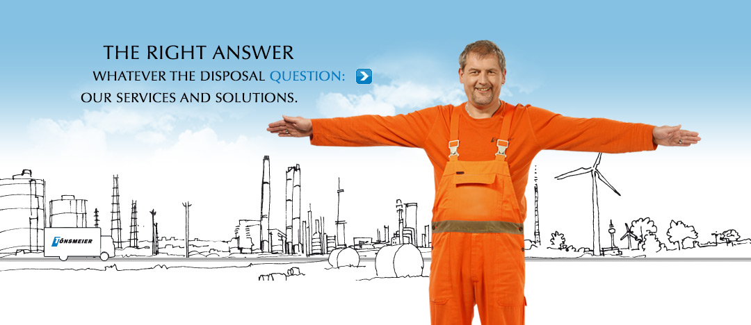 Picture of an employee of Tönsmeier, spreading his arms to symbolise the letter „T“, beeing a part of the new campaign