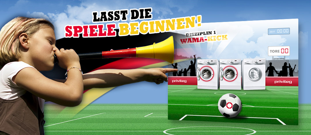 Das Waschmaschinen-Kick Gewinnspiel zur Online-Aktion privileg Sommerspiele 2012