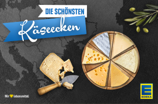 Key-Visual des EDEKA Webspecials „Die schönsten Käseecken“ auf der EDEKA Website