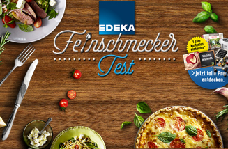 Das Key-Visual zum EDEKA Webspecial und Gewinnspiel „Feinschmecker Test“ auf der EDEKA Website